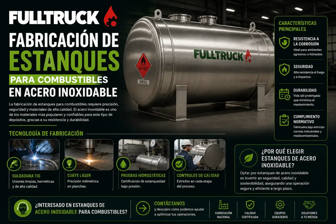 Fabricación de estanques para combustibles en acero inoxidable